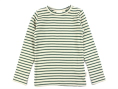 Petit Piao emerald green/dark off white stribet t-shirt modal